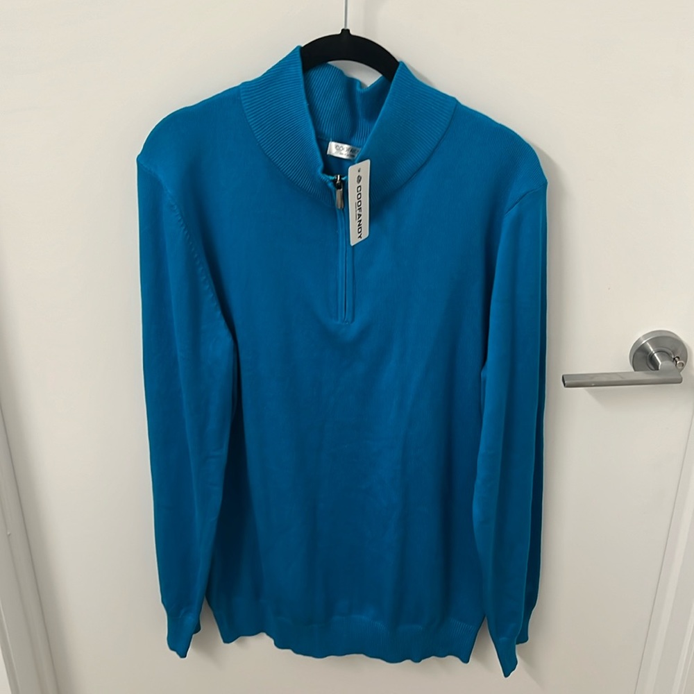 *NEW* Men’s Beautiful Turquoise Aqua 1/4 Zip Sweatshirt